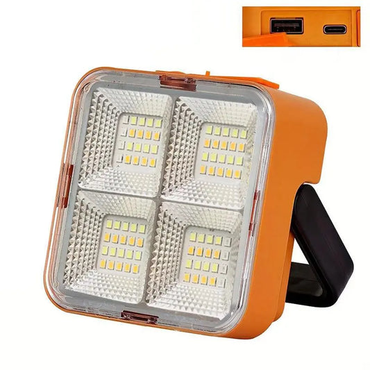 Mini Solar Rechargeable Multifunctional Searchlight - Portable LED Floodlight with Magnetic Base