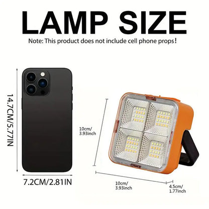 Mini Solar Rechargeable Multifunctional Searchlight - Portable LED Floodlight with Magnetic Base
