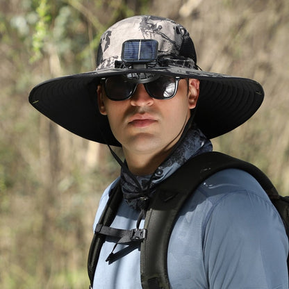 Stay Cool Anywhere – Solar Fan Wide Brim Hat (USB Rechargeable)