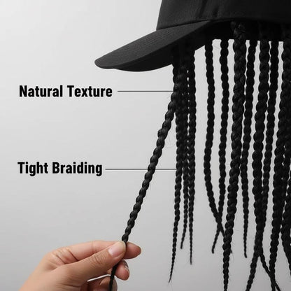 Braided Wig Baseball Cap – Snapback Hat with Attached Dreadlock Braids