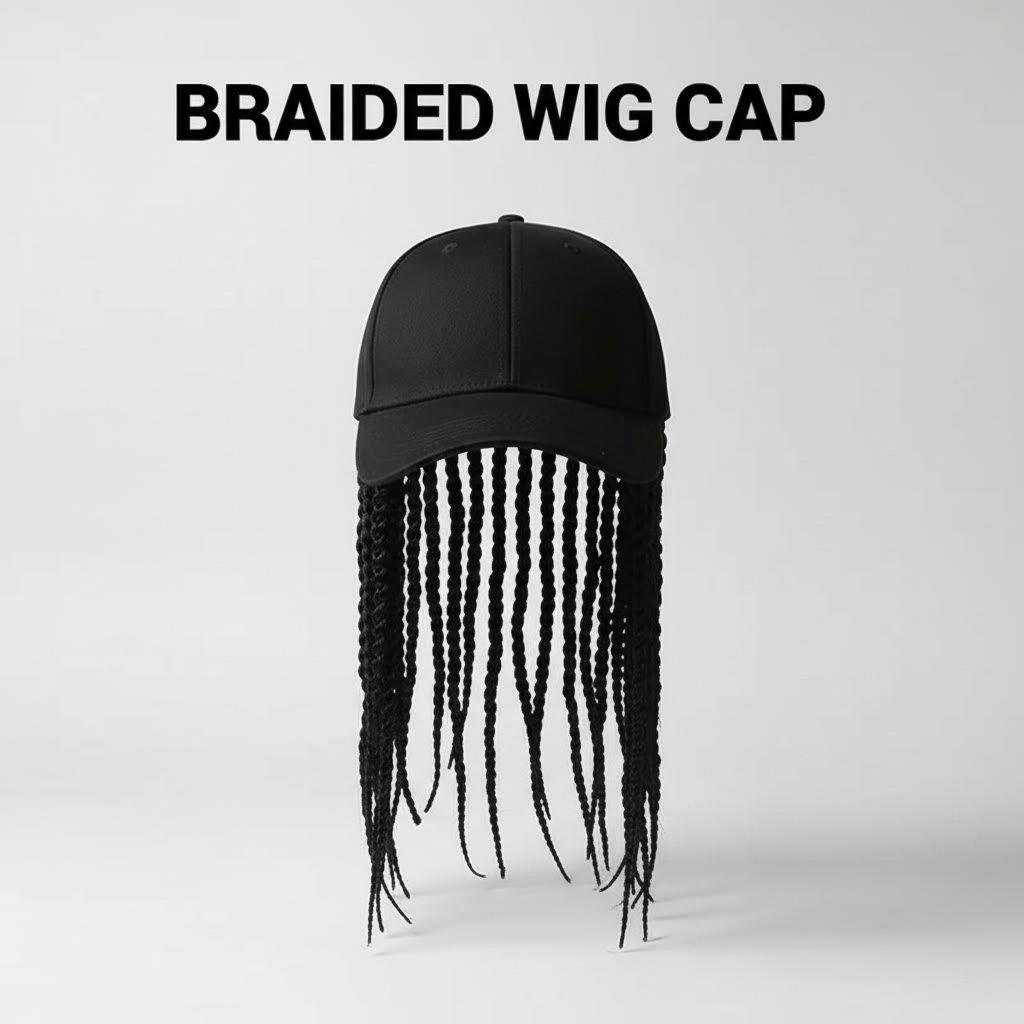 Braided Wig Baseball Cap – Snapback Hat with Attached Dreadlock Braids