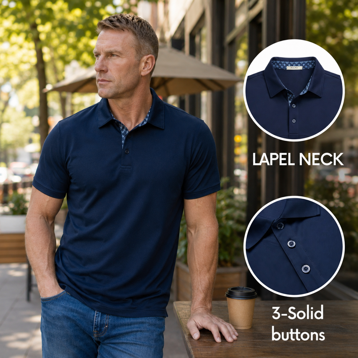 3-Pack Men Polo Shirts Short Sleeve