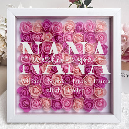 Mom We Love You - Personalized Flower Shadow Box - Gift For Mom