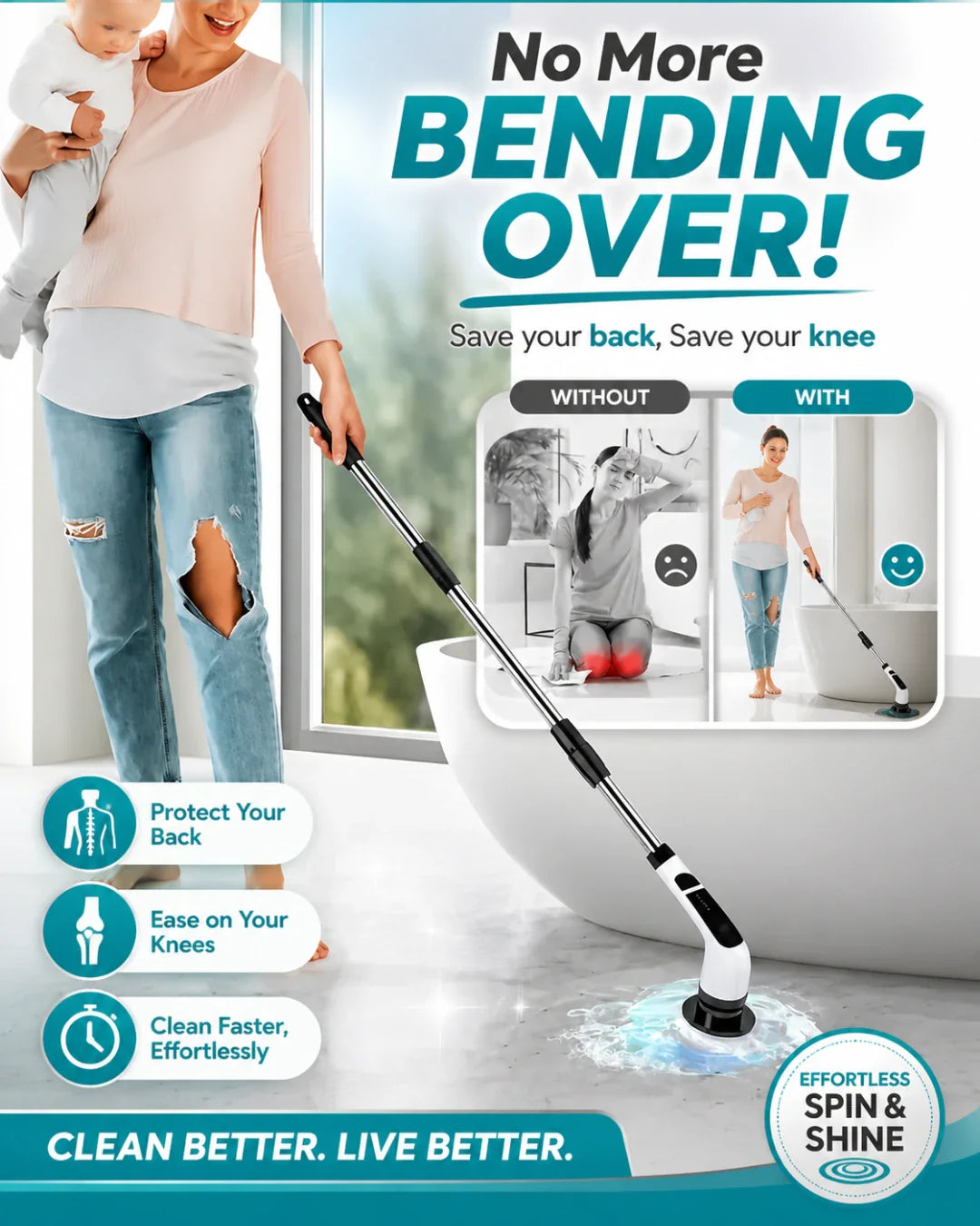 9-in-1 Electric Spin Scrubber Cordless Rechargeable