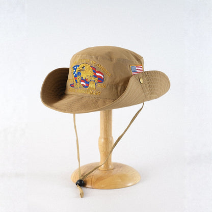 🎊America 250th Anniversary Boonie Hat – Patriotic Eagle Embroidery | Wide Brim Sun Hat for Outdoor & Patriotic Events