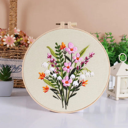 CraftHoop Spring Bloom 3-Piece Embroidery Kit Set