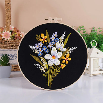 CraftHoop Spring Bloom 3-Piece Embroidery Kit Set