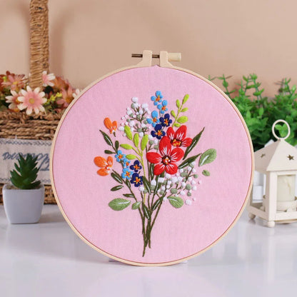CraftHoop Spring Bloom 3-Piece Embroidery Kit Set