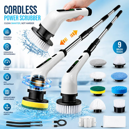 9-in-1 Electric Spin Scrubber Cordless Rechargeable