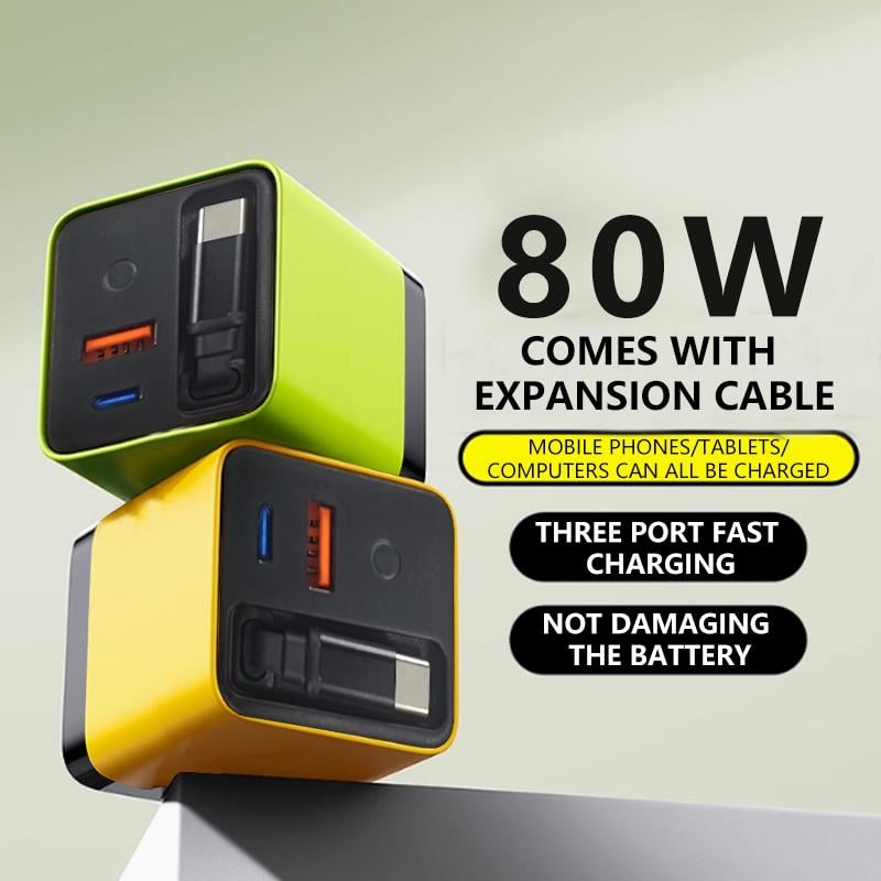 🎁Last Day Promotion 49% OFF✨- 3 in 1 Charger Retractable 80W MAX Fast