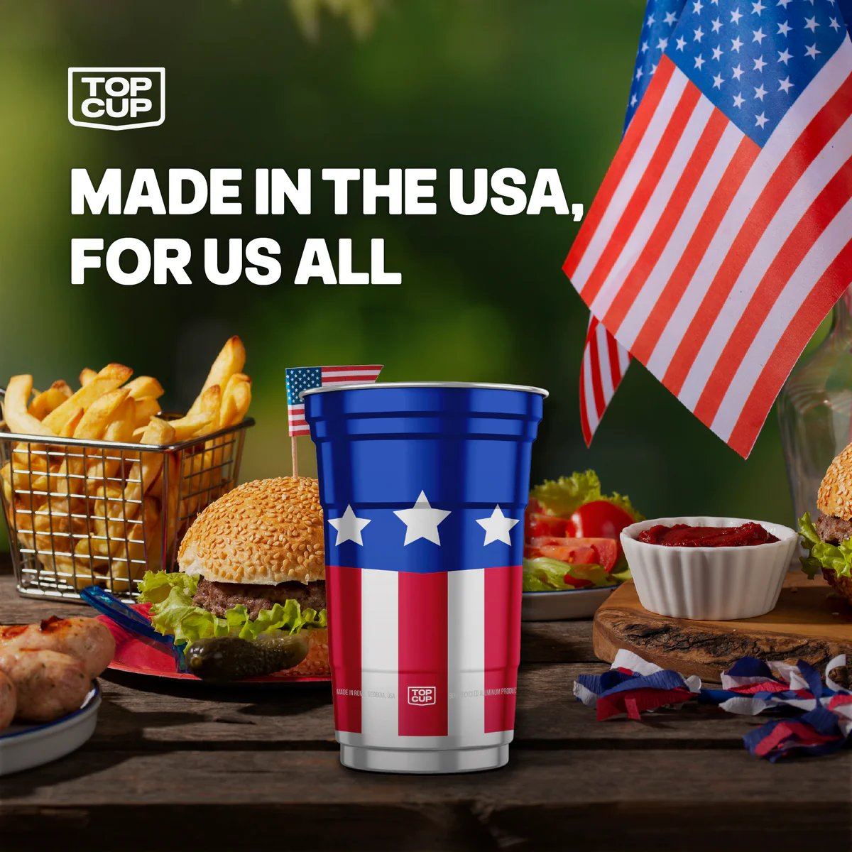 🇺🇸✨ 250th Anniversary Patriotic Aluminum Party Cups – Reusable Red, White & Blue Celebration Tumblers 🎆🥤