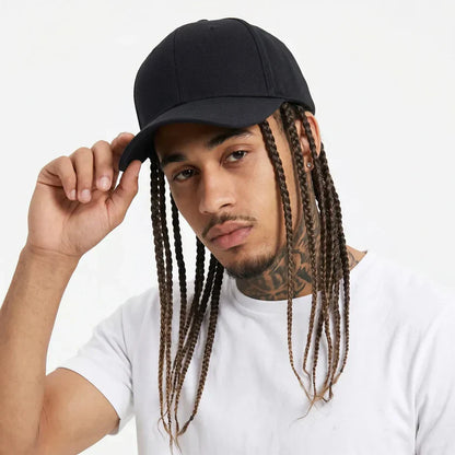Braided Wig Baseball Cap – Snapback Hat with Attached Dreadlock Braids