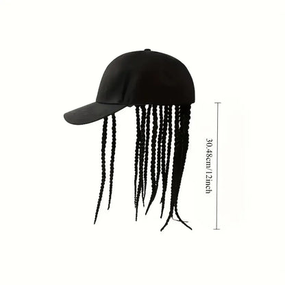 Braided Wig Baseball Cap – Snapback Hat with Attached Dreadlock Braids